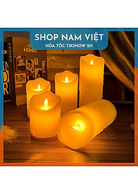 Nến Điện Tử Tim Lắc Thân Sáp Siêu Thật Có Remote và Sạc Điện