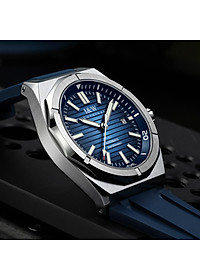 Đồng hồ nam chính hãng I&W CARNIVA 711G-S1 hàng mới,Kính sapphire chống xước ,Chống nước 50m ,Bảo hành chính hãng,Máy cơ (Automatic),dây cao su cao cấp, mặt xanh thiết kế đơn giản dễ đeo