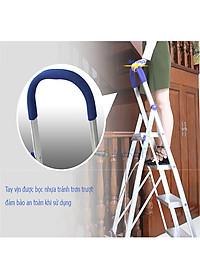 Thang ghế tay vịn gia đình xếp gọn, bậc thang to kèm tay vịn đảm bảo an toàn -Hàng chính hãng NIKITA