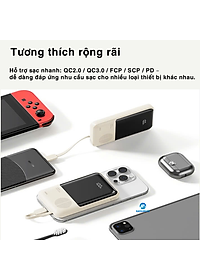 Pin dự phòng sạc nhanh ROCK P99 PD 22.5W 20000mAh có cáp tích hợp , hàng chính hãng bảo hành 1 năm