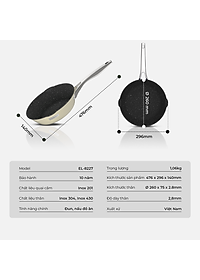 Chảo Inox liền khối Elmich Hera