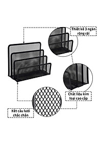 Khay kệ đựng tài liệu ĐỂ BÀN, giá đựng sách, kệ khay lưới 3 ngăn để hồ sơ giấy tờ  văn phòng học sinh sinh viên sách vở điện thoại truyện tranh Legaxi