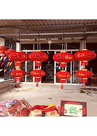  Đèn Lồng Vải Nhung Treo Tết Lễ Hội Size 60cm 80cm 100cm