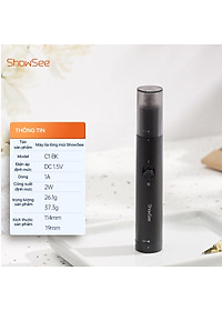 Máy tỉa lông mũi ShowSee C1-BK cầm tay có thể tháo rời với dao cắt hai lưỡi xoay 360 ° - Hàng chính hãng