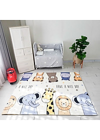 Thảm gấp gọn chống thấm 2 mặt XPE Umoo chính hãng kích thước 180x200cm dày 1.5cm mẫu đường phố