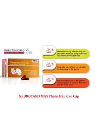 NEUROCARD MAX từ Max Biocare Cải Thiện Trí Nhớ và Bảo Vệ Tim Mạch ( Hộp 60 viên)