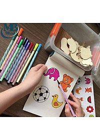 Bộ Khuôn Gỗ Vẽ Tranh Và Tô Màu Cho Bé