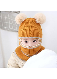 Mũ len ninja trùm kín đầu kín cổ lót nỉ ấm áp cho bé trai bé gái mùa đông - mu len lot ni cho be