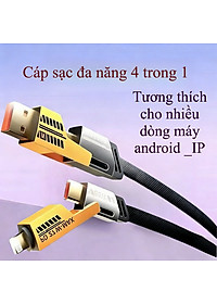 Cáp Sạc 4 Trong 1 đa năng dài 1 mét - công suất 65W, dùng cho nhiều dòng điện thoại 