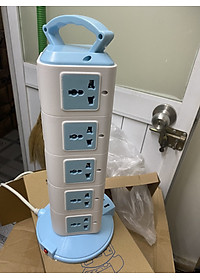 Ổ Điện 5 Tầng Hình Tháp Gồm 20 Ổ Cắm Và 3 Cổng Sạc USB Dùng Cho Chân Cắm 2 Chấu Tròn Đường Kính 4.8mm