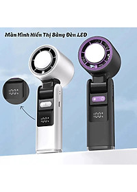 Quạt sạc mini Cầm Tay K801, sạc nhanh, màn hình LED - Quạt sò lạnh - Hàng chính hãng
