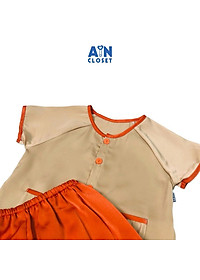 Bộ quần áo bà ba lửng unisex Nâu cam lụa ngọc trai - AICDBT8DZZQU - AIN Closet