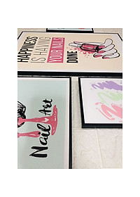 Tranh treo tường tiệm nail- bộ 6 tranh treo tường hiện đại trang trí tiệm nail - tặng kèm khung và đinh treo tường KT20