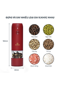 Máy Xay Tiêu Tự Động Bằng Điện Benchusch Màu Trắng/ Đen/ Xanh/ Đỏ