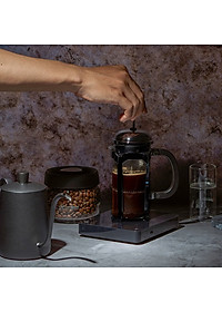 Ấm bình rót nước nóng pha cà phê bằng inox, cán gỗ CAFE DE KONA