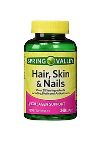 Mua Thực Phẩm Chức Năng Spring Valley Bổ Sung Biotin-Collagen-Gelatin Hỗ  Trợ Tóc, Da Và Móng Spring Valley - Hair, Skin & Nails,  Biotin-Collagen-Gelatin - 240 Viên tại Global Ecom