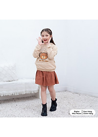 Áo nỉ cho bé gái BIGFOX MISS MEOW size đại mùa thu đông có mũ giữ ấm in Gấu kiểu Hàn cỡ trẻ em 7-15 tuổi 30kg 45kg 1975