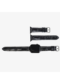 Dây đồng hồ dành cho AW da cá sấu đốt tre D108 - Da thật khâu tay thủ công cao cấp