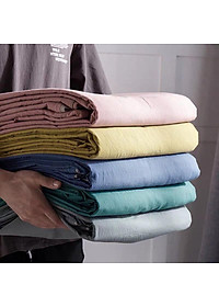 Bộ Ga Gối Cotton Đũi Tici LIDACO Cao Cấp - Hồng Phấn