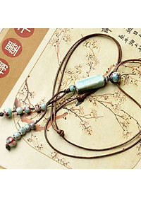 Vòng cổ dây chuyền gốm hình trụ độc đáo VGOM57