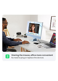 Ugreen UG15149CM618TK 2 vào 1 ra Bộ gộp USB 3.0 hỗ trợ tốc độ 5Gbps kèm 2 cáp 2 đầu USB 3.0 dài 1.5M Màu Đen - HÀNG CHÍNH HÃNG