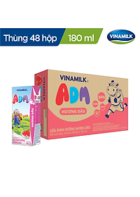THÙNG SỮA DINH DƯỠNG VINAMILK ADM GOLD HƯƠNG DÂU - LỐC 4 HỘP X 180ML