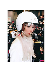 Nón bảo hiểm 3/4 ROYAL M139 có kính âm màu TRẮNG BÓNG