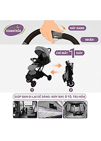Xe đẩy gấp gọn cho bé Mastela HN-275 - Xe đẩy em bé sơ sinh cao cấp với tay kéo du lịch tiện lợi và khung aluminium siêu bền bảo hành 12 tháng