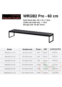 Đèn led Chihiros WRGB 2 Pro 30, 45, 60, 80, 90, 120 cm wrgb2 quang phổ trồng cây bể thủy sinh cá tép