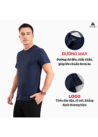 Áo phông cộc tay ô chấm màu navy ALGAPC074