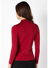 Áo thun giữ nhiệt nữ tay dài cổ cao 5 phân Vicci vải premium cotton mềm mịn ôm dáng