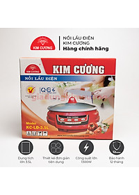 Nồi Lẩu Điện Đa Năng Kim Cương - Dung Tích 3.5 Lít - Hàng Chính Hãng