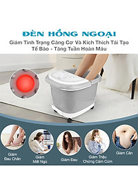 Bồn ngâm chân thải độc massage OKACHI JP-250 cao cấp, đèn hồng ngoại, làm ấm nước lưu thông máu