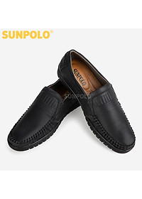 Giày Mọi Nam Da Bò SUNPOLO SU3028D - Đen