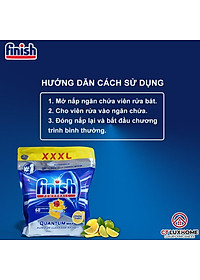 Viên rửa chén bát Finish Quantum Max 60 viên hương chanh 