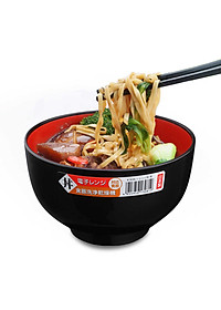 Combo 02 Bát nhựa Nakaya màu đen lòng đỏ - Nội địa Nhật Bản