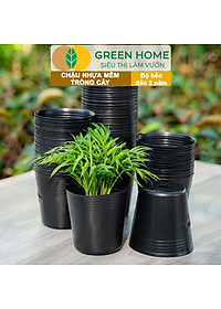 Chậu Trồng Cây Greenhome, nhiều kích thước, Nhựa Mềm, Dẻo, Nhẹ, Trồng Cây, Bầu Ươm Cây Giống, Độ Bền Đến 2 Năm