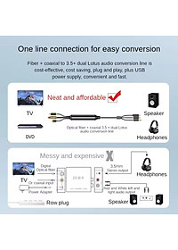 SOAIY Cáp Chuyển Âm Thanh Quang SPDIF, Đồng Trục Coxial Ra AV, AUX 3.5mm, Digital To Analog JH-Z239E Dài 1.5m - Hàng Nhập Khẩu