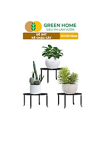 Đế Kê Chậu Cây Greenhome, R21xc10cm, Bằng Sắt Sơn Tĩnh Điện, Màu Đen, Uốn Mỹ Nghệ, Bền, Đẹp, Nhiều Hình Dạng Lựa Chọn