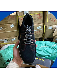 Giày bảo hộ lao động JB523 dáng thể thao da lộn ,có mũi thép chống va đập, đế chống đinh chống đâm xuyên