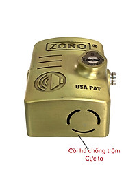 Ổ khóa chụp bát cửa báo động chống trộm ZORO thông minh - màu vàng đồng - khóa chụp chống cắt toàn diện, chống cắt khoen cửa - hàng chính hãng