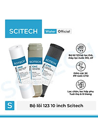 Bộ lõi lọc nước số 1,2,3 (PP-UDF-CTO) 10 inch dùng trong máy lọc nước RO, bộ lọc thô - Hàng chính hãng
