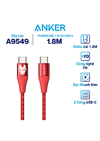 Cáp Sạc ANKER Powerline+ II USB-C To USB-C Phiên Bản Marvel - A9547 / A9549 - Hàng Chính Hãng
