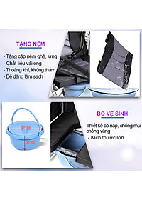 Xe lăn tay có đệm kèm bô vệ sinh, cho người già người bệnh, chấn thương gặp khó khăn trong việc đi lại S213-3+D