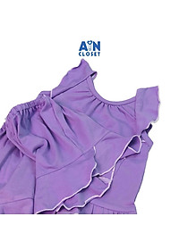 Bộ quần áo ngắn bé gái Tím cà sát nách thun cotton - AICDBGLKDYQH - AIN Closet