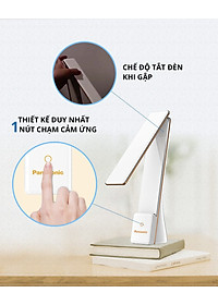 Đèn Bàn Sạc PANASONIC 5W HHGLT0339W88L – HHGLT0339B88L Siêu Nhỏ gọn, Nút cảm ứng thay đổi độ sáng, thay đổi 3 màu ánh sáng, Gập để bật tắt, không ánh sáng xanh bảo vệ mắt