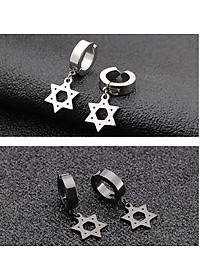 Bông Tai Nam Loại Kẹp Không Cần Bấm Lỗ Tai Kiểu Ngôi Sao Tòn Ten Chất Liệu Thép Titan Không Rỉ Không Dị Ứng TT 1802 - 1 cặp