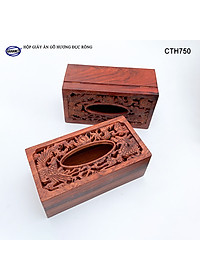 Hộp Giấy Ăn Bằng Gỗ Hương (Cỡ lớn - đủ mẫu) Đục Khắc Hoa Văn Tinh Xảo/Độc Đáo