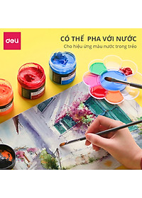 Màu bột Gouache 100ml cao cấp dạng hũ Deli - Tô đất sét, đất nặn tự khô - Siêu mịn, tươi sáng, dễ sử dụng - Nhiều màu sắc - 73888