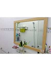 Gương soi Kibath khung vân gỗ 5 phân KT 60x80 cm